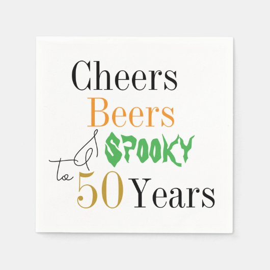 50e verjaardag Halloween Cheers Spooky Party Servet (Voorkant)