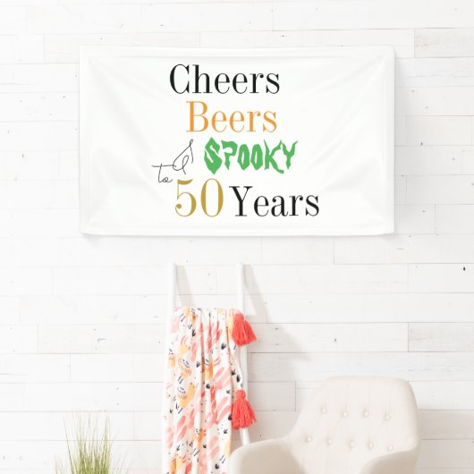50e verjaardag Halloween Cheers Spooky Party Spandoek (Insitu)