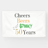 50e verjaardag Halloween Cheers Spooky Party Spandoek (Horizontaal)