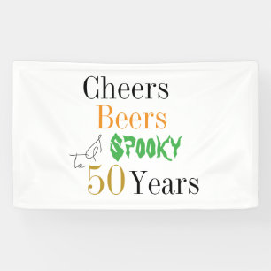 50e verjaardag Halloween Cheers Spooky Party Spandoek