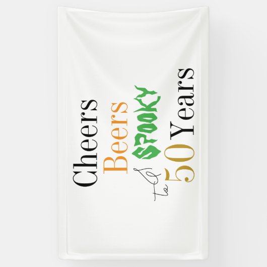 50e verjaardag Halloween Cheers Spooky Party Spandoek (Verticaal)