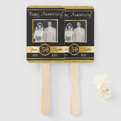 50e verjaardag, hand fan handwaaier (Voorkant en achterkant)