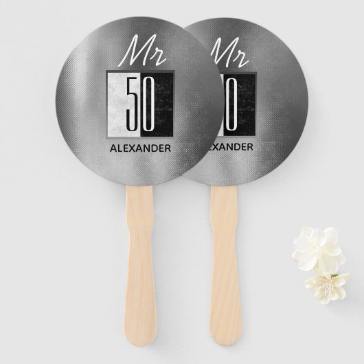 50e verjaardag handwaaier (Voorkant en achterkant)