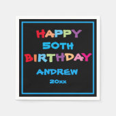 50e verjaardag Happy Birthday Custom Modern Cute Servet (Voorkant)