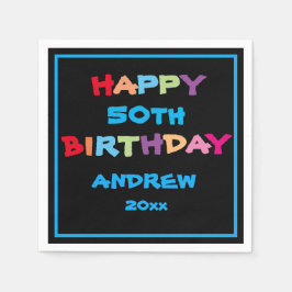 50e verjaardag Happy Birthday Custom Modern Cute Servet