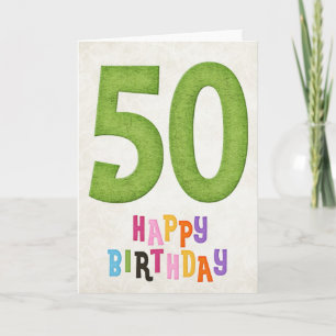 50e verjaardag Happy Birthday Kaart Design 2