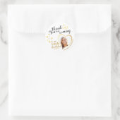 50e verjaardag Hartelijk dank - White Black Gold F Ronde Sticker (Tas)