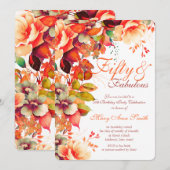 50e Verjaardag Herfst Herfsttuin Bloemen Kaart (Voorkant / Achterkant)