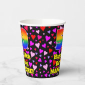 50e verjaardag: Het liefhebbende Kunstpatroon, Reg Papieren Bekers (Links)