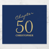 50e verjaardag Hoofdstuk 50 Blauw Goud Bier Etiket (Enkel label)