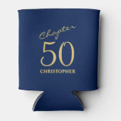 50e verjaardag Hoofdstuk 50 Blauw Goud Blikjeskoeler (Voorkant)