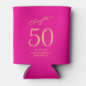 50e verjaardag Hot Pink Gold Photo Template Blikjeskoeler (Voorkant)