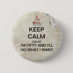 50e verjaardag houden Favor Ronde Button 5,7 Cm