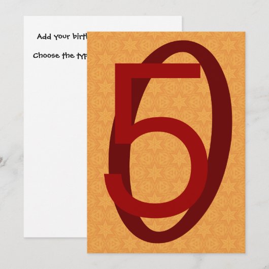 50e verjaardag Huge Numbers Gold en Sienna W970 Kaart (Voorkant / Achterkant)