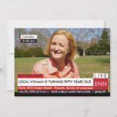 50e verjaardag Humor van vrouwen Breaking News TV Kaart (Voorkant)