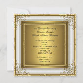 50e verjaardag Huwelijk Witte Goud Elegant Kaart (Achterkant)