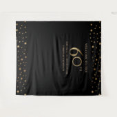 50e verjaardag huwelijksfoto achtergrond Goud zwar Wandkleed (Voorkant (horizontaal))