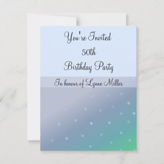 50e verjaardag in Blauw Kaart (Voorkant)