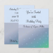 50e verjaardag in Blauw Kaart (Voorkant / Achterkant)