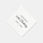 50e verjaardag in elegante script servet (Hoek)