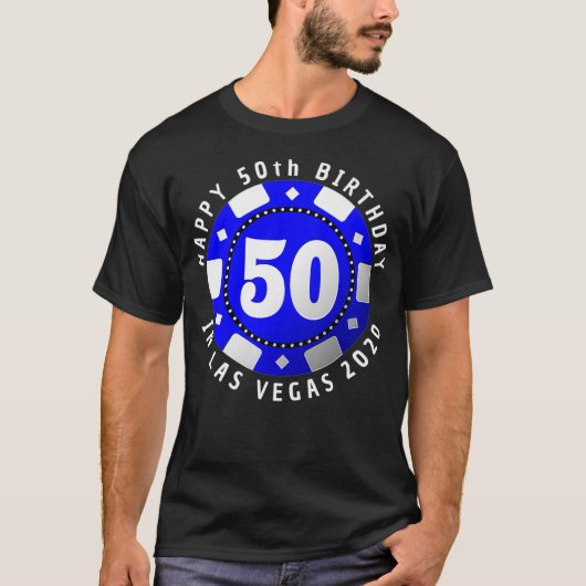 50e verjaardag in Las Vegas 2020 Poker Chip Premiu T-shirt (Voorkant)