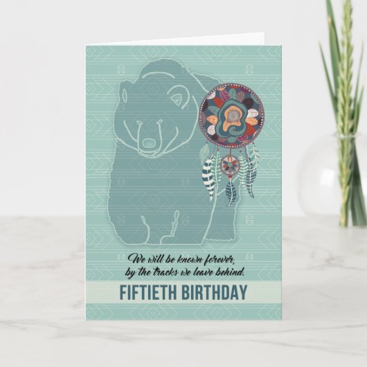 50e verjaardag Indiaas Beer Kaart (Voorkant)