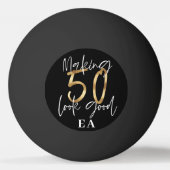 50e verjaardag initialen gepersonaliseerd cadeau v pingpongbal (Voorkant)