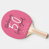50e verjaardag initialen gepersonaliseerd cadeau v tafeltennisbatje (Zijkant)
