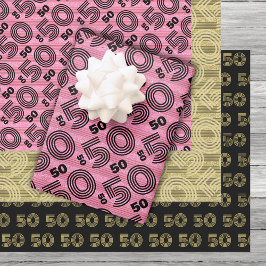 50e verjaardag inpakken papieren vellen