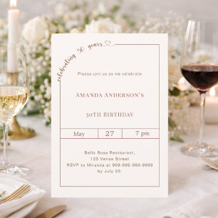 50e verjaardag ivoor eenvoudig modern kaart