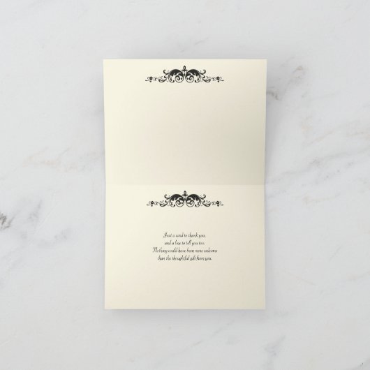 50e verjaardag Ivoor Zwart Bloemstuk Dankkaart Bedankkaart (Binnen)