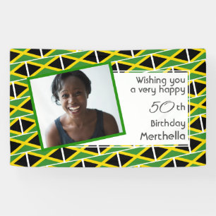 50e verjaardag JAMAICA VLAG aangepaste foto Spandoek