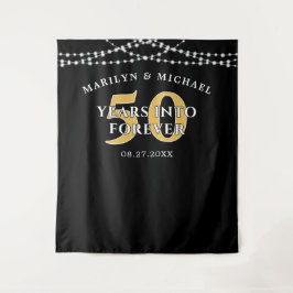 50e verjaardag JAREN IN EENZIJDIG ZWART GOUD Wandkleed