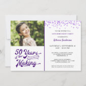 50e VERJAARDAG JAREN IN HET MAKEN VAN Paarse Confe Kaart (Voorkant)