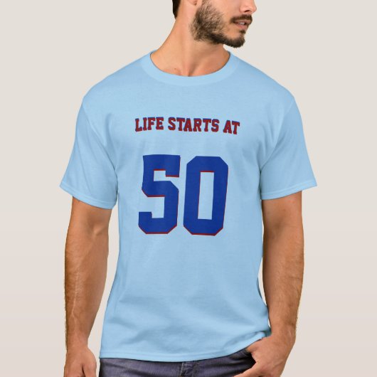 50e verjaardag Joke Life begint op 50 T-shirt (Voorkant)
