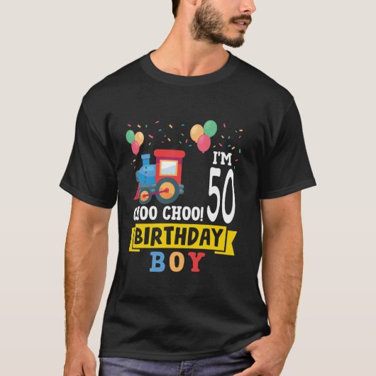 50e Verjaardag Jongen Trein Speelgoed 50 Jaar Oud  T-shirt (Voorkant)