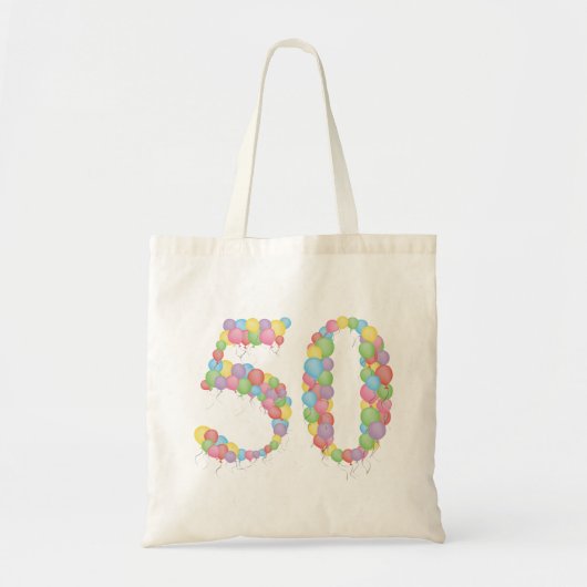 50e verjaardag Jubileum Gift Bag Balloons Tote Bag (Voorkant)