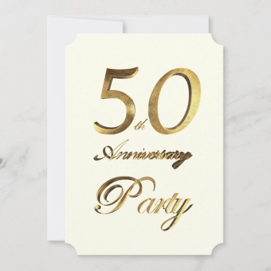 50e verjaardag Jubileum Gold Ivory Elegant Kaart (Voorkant)