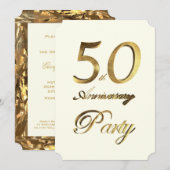 50e verjaardag Jubileum Gold Ivory Elegant Kaart (Voorkant / Achterkant)