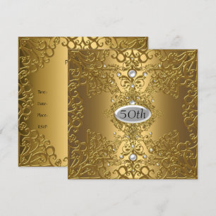 50e verjaardag Jubileum Gouden Feest Juwelen Kaart
