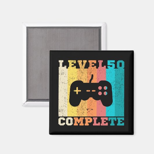 50e verjaardag/Jubileum Niveau 50 voltooid Magneet (Voorkant / Achterkant)