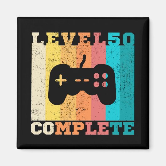 50e verjaardag/Jubileum Niveau 50 voltooid Magneet (Voorkant)