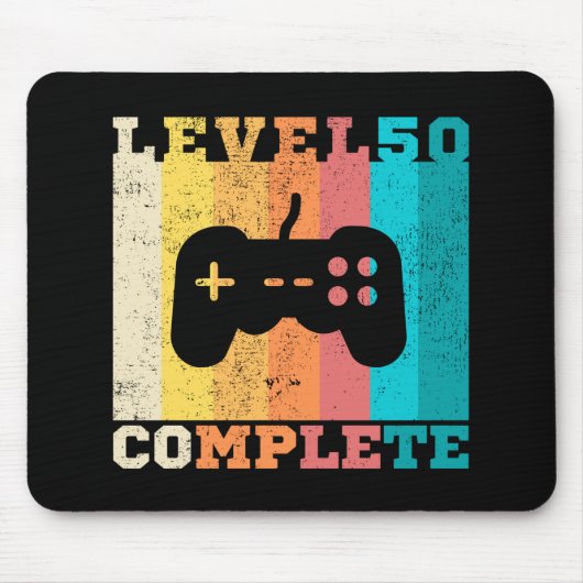 50e verjaardag/Jubileum Niveau 50 voltooid Muismat (Voorkant)
