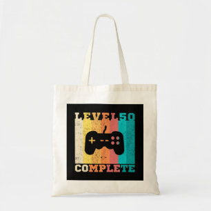 50e verjaardag/Jubileum Niveau 50 voltooid Tote Bag