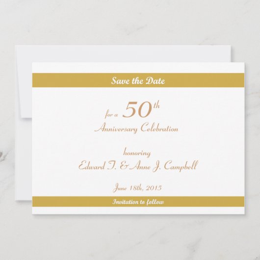 50e verjaardag/Jubileum Sla de datums op Save The Date (Voorkant)