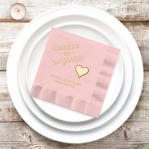 50e verjaardag juicht hartennaam elke leeftijd folie servetten