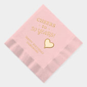 50e verjaardag juicht hartennaam elke leeftijd folie servetten (Rechts)