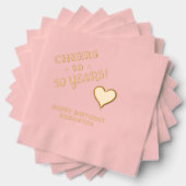 50e verjaardag juicht hartennaam elke leeftijd folie servetten (Insitu (Gestapeld))