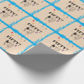 50e Verjaardag Kaal Man Funny Surprise Cadeaupapier (Hoek)