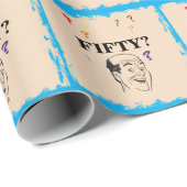 50e Verjaardag Kaal Man Funny Surprise Cadeaupapier (Rol Hoek)